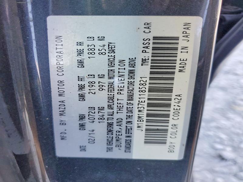 Aukcja sprzedaży 2014 Mazda 3, vin: JM1BM1M37E1185821, numer aukcji: 51950246