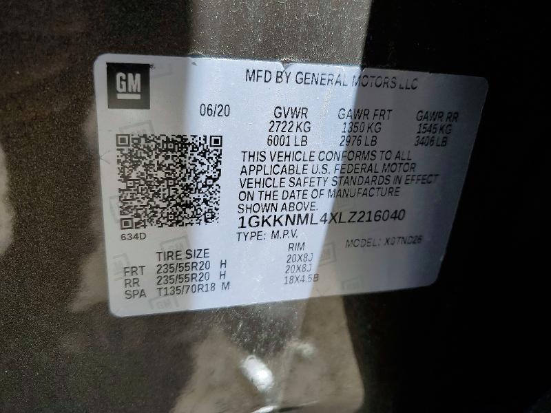 Продаж на аукціоні авто 2020 Gmc Acadia, vin: 1GKKNML4XLZ216040, номер лоту: 54318736