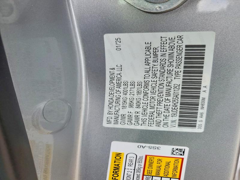 54638996 :رقم المزاد ، 19UDE4H25SA011252 vin ، 2025 Acura Integra مزاد بيع