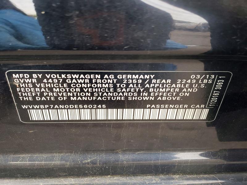 Продажа на аукционе авто 2013 Volkswagen Cc, vin: WVWBP7AN0DE560245, номер лота: 52841516