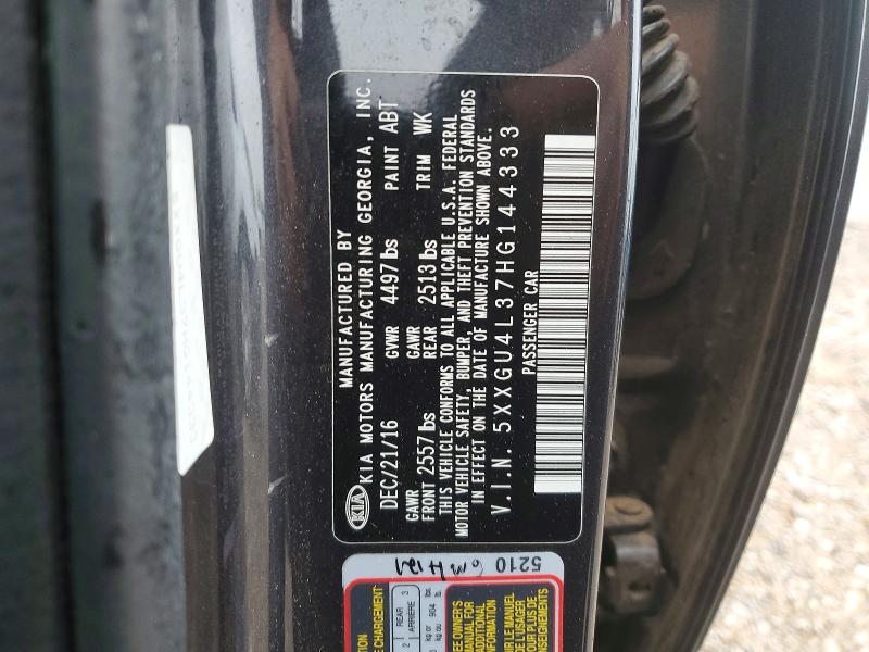 Auction sale of the 2017 Kia Optima, vin: 5XXGU4L37HG144333, lot number: 54259596