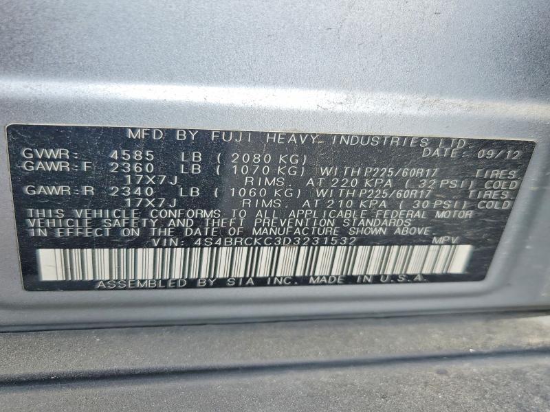 55098066 :رقم المزاد ، 4S4BRCKC3D3231532 vin ، 2013 Subaru Outback مزاد بيع