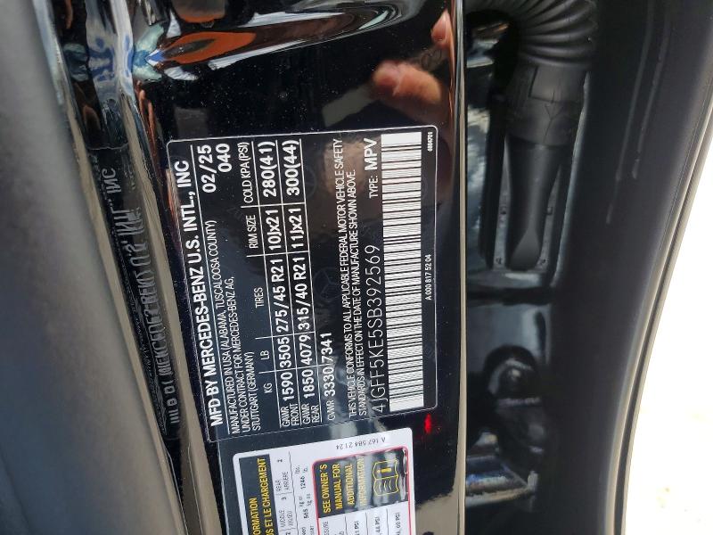 2025 Mercedes-benz Gls მანქანა იყიდება აუქციონზე, vin: 4JGFF5KE5SB392569, აუქციონის ნომერი: 55222846