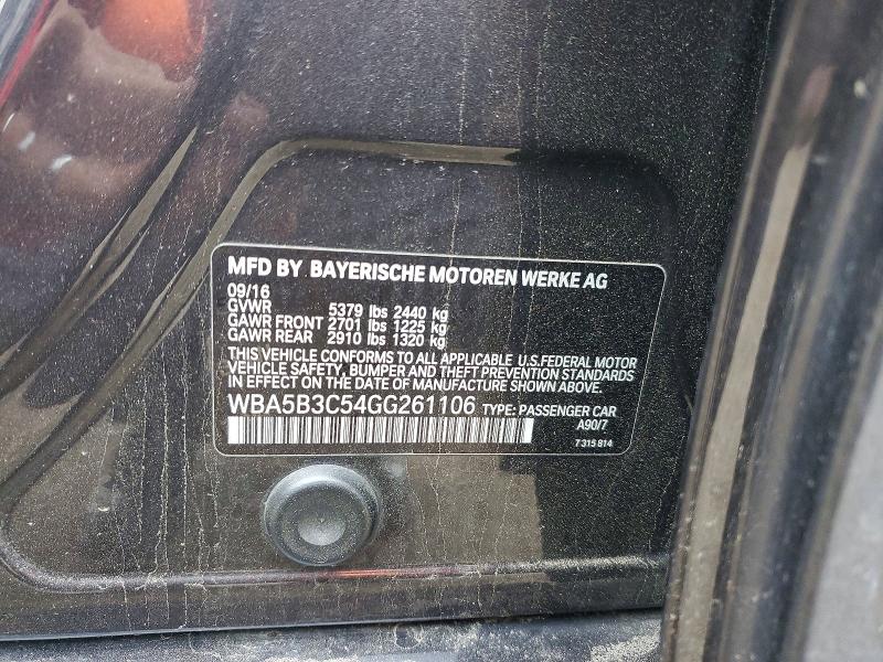 Aukcja sprzedaży 2016 Bmw 535, vin: WBA5B3C54GG261106, numer aukcji: 51525026