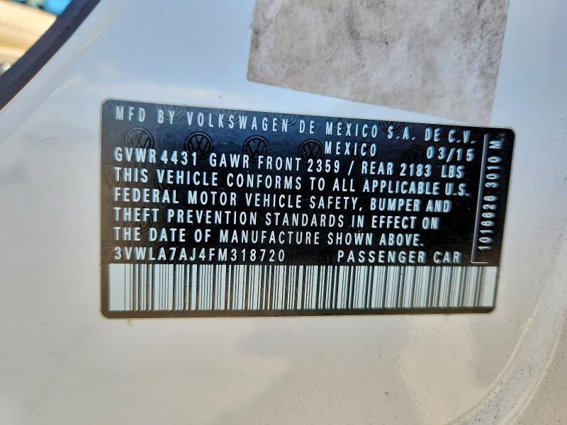Продажа на аукционе авто 2015 Volkswagen Jetta, vin: 3VWLA7AJ4FM318720, номер лота: 55319826