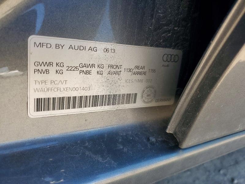 54787036 :رقم المزاد ، WAUFFCFLXEN001403 vin ، 2014 Audi A4 مزاد بيع