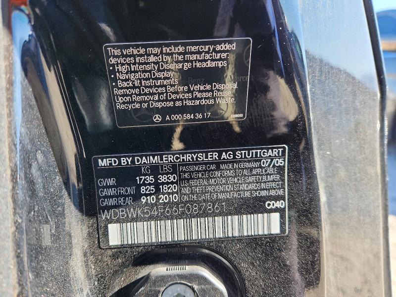 Продажа на аукционе авто 2006 Mercedes-benz Slk, vin: WDBWK54F66F087861, номер лота: 51905326