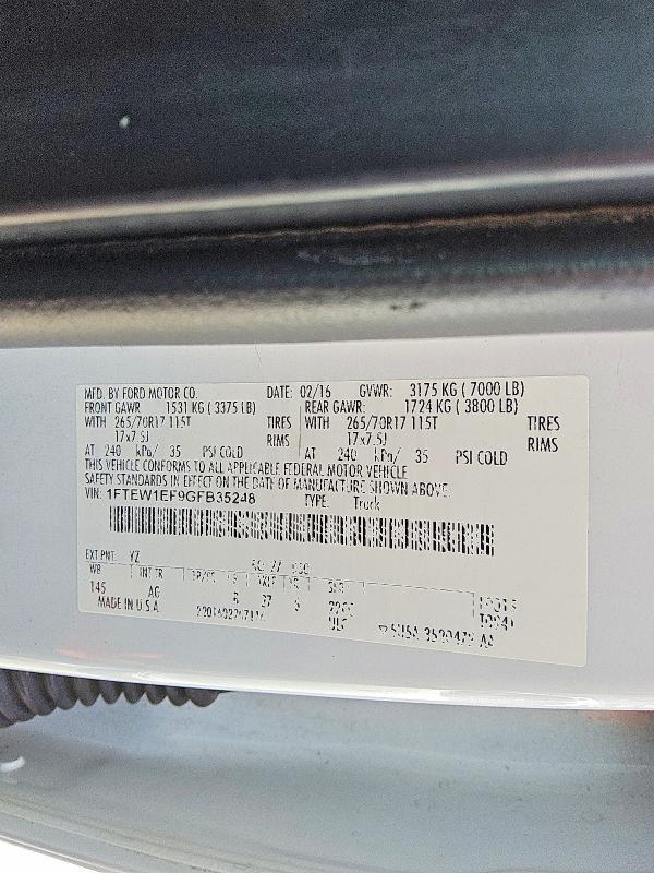 Aukcja sprzedaży 2016 Ford F150, vin: 1FTEW1EF9GFB35248, numer aukcji: 53840626