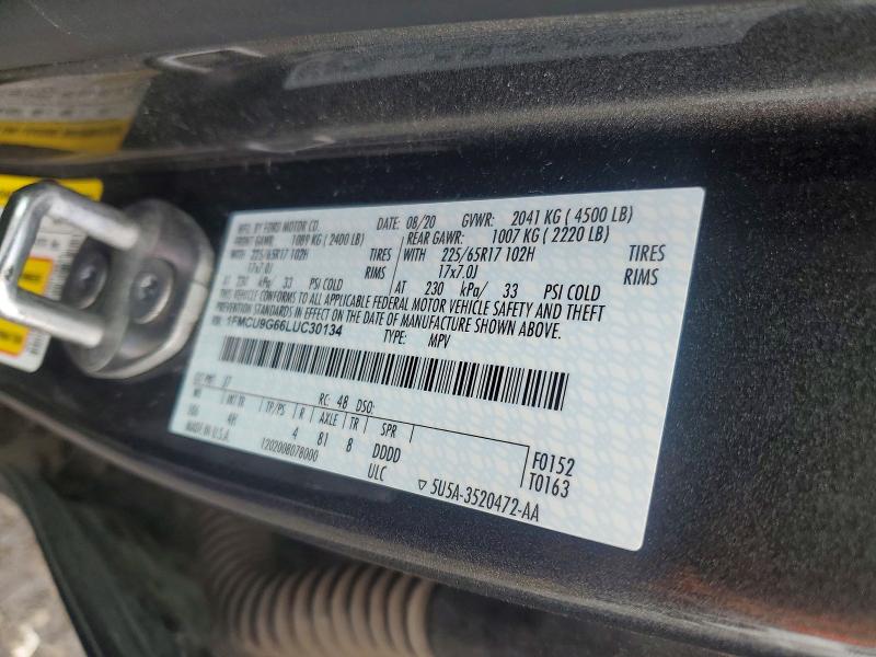 Aukcja sprzedaży 2020 Ford Escape, vin: 1FMCU9G66LUC30134, numer aukcji: 53768146