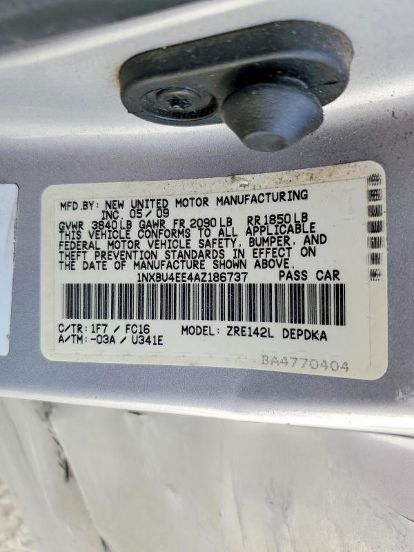 Aukcja sprzedaży 2010 Toyota Corolla, vin: 1NXBU4EE4AZ186737, numer aukcji: 54868066
