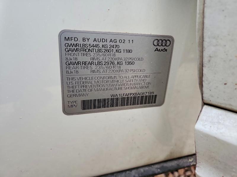 Продаж на аукціоні авто 2011 Audi Q5, vin: WA1LFAFPXBA087189, номер лоту: 52566546