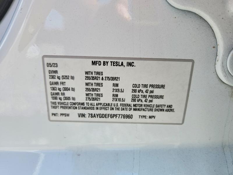 2023 Tesla Model Y მანქანა იყიდება აუქციონზე, vin: 7SAYGDEF6PF776960, აუქციონის ნომერი: 51271036