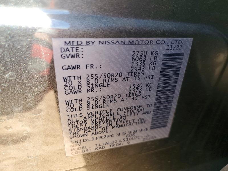 Aukcja sprzedaży 2023 Infiniti Qx60, vin: 5N1DL1FR2PC353834, numer aukcji: 54729846