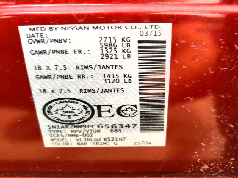 Продаж на аукціоні авто 2015 Nissan Pathfinder, vin: 5N1AR2MM9FC656347, номер лоту: 52086666