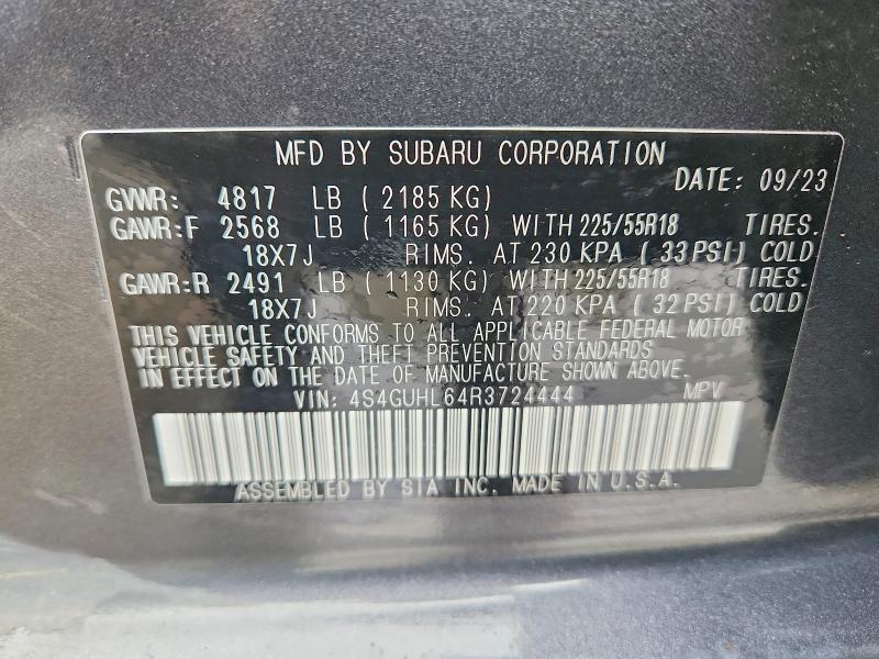 52215136 :رقم المزاد ، 4S4GUHL64R3724444 vin ، 2024 Subaru Crosstrek مزاد بيع