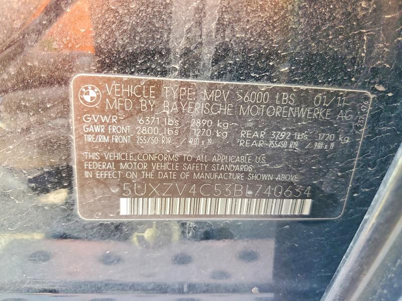 Продажа на аукционе авто 2011 Bmw X5, vin: 5UXZV4C53BL740634, номер лота: 50896326