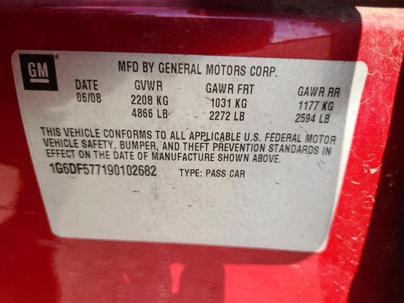 2009 Cadillac Cts მანქანა იყიდება აუქციონზე, vin: 1G6DF577190102682, აუქციონის ნომერი: 53546636