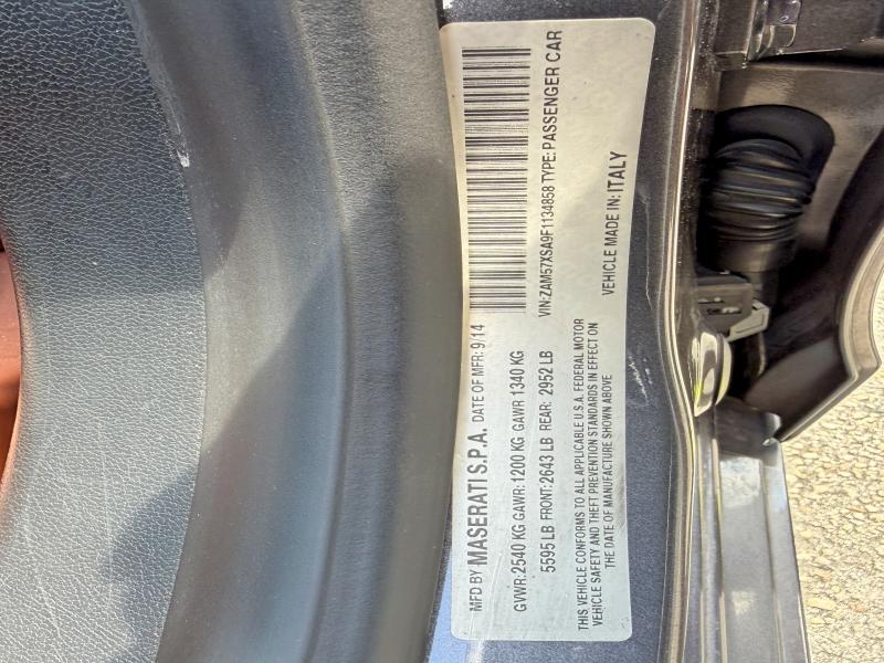 53838626 :رقم المزاد ، ZAM57XSA9F1134858 vin ، 2015 Maserati Ghibli مزاد بيع