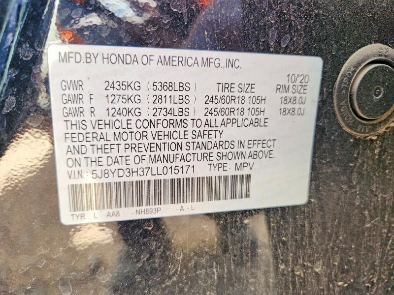 Aukcja sprzedaży 2020 Acura Mdx, vin: 5J8YD3H37LL015171, numer aukcji: 52943156
