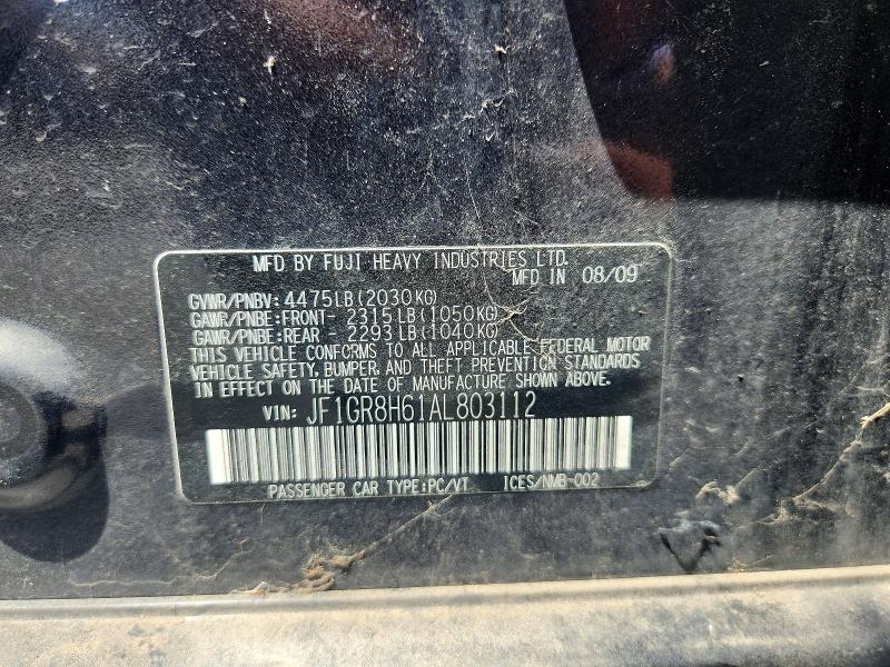 Продаж на аукціоні авто 2010 Subaru Impreza, vin: JF1GR8H61AL803112, номер лоту: 53753186