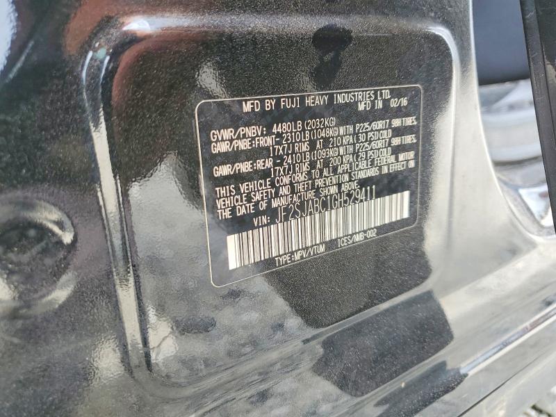 2016 Subaru Forester მანქანა იყიდება აუქციონზე, vin: JF2SJABC1GH529411, აუქციონის ნომერი: 54390076