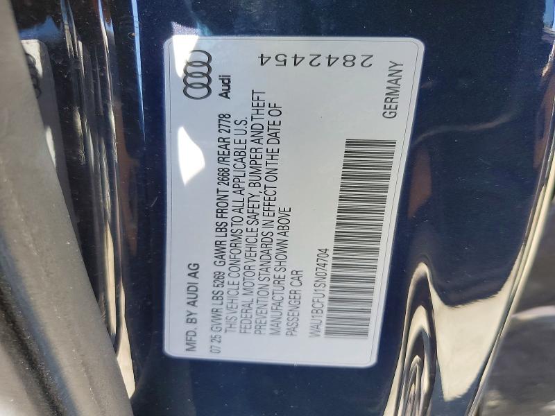 52888366 :رقم المزاد ، WAU1BCFU1SN074704 vin ، 2025 Audi A5 مزاد بيع