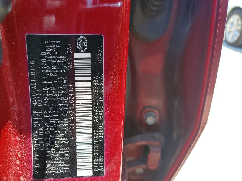 Продажа на аукционе авто 2022 Toyota Camry, vin: 4T1C11AK7NU624826, номер лота: 52970056