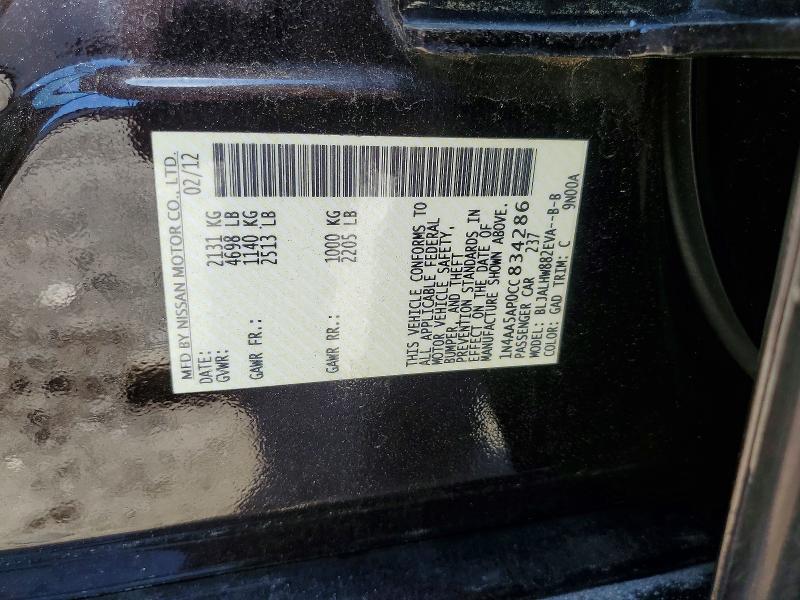 Продаж на аукціоні авто 2012 Nissan Maxima, vin: 1N4AA5AP0CC834286, номер лоту: 53952886