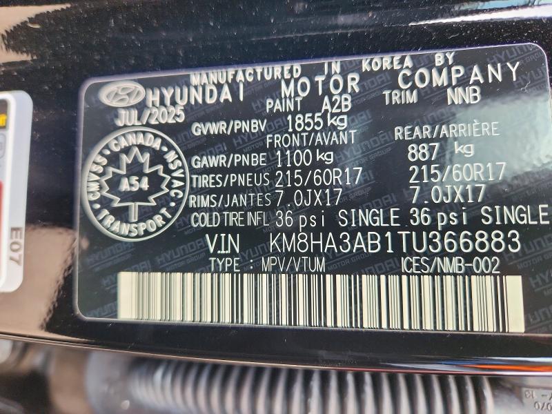 Продажа на аукционе авто 2026 Hyundai Kona, vin: KM8HA3AB1TU366883, номер лота: 52392406