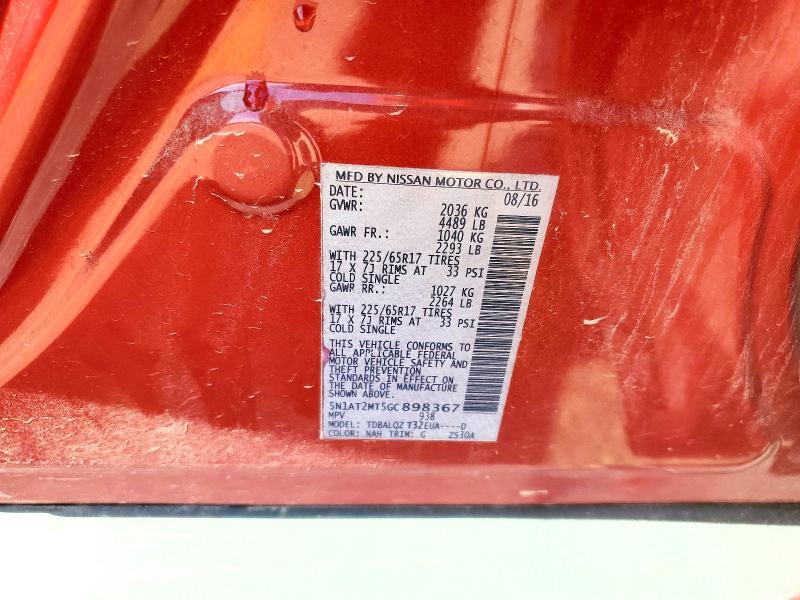 Продажа на аукционе авто 2016 Nissan Rogue, vin: 5N1AT2MT5GC898367, номер лота: 54089396