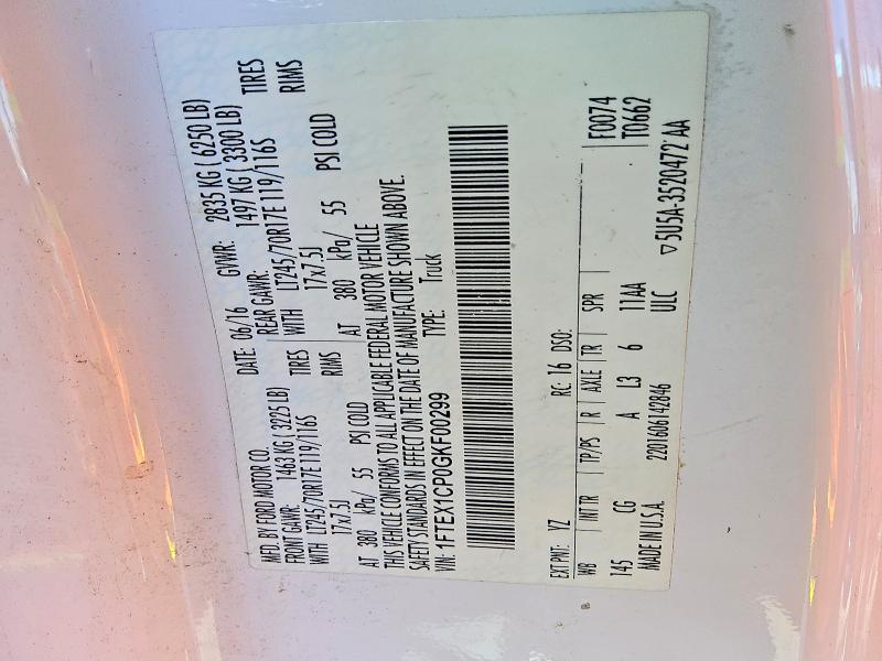 Aukcja sprzedaży 2016 Ford F150, vin: 1FTEX1CP0GKF00299, numer aukcji: 52079256
