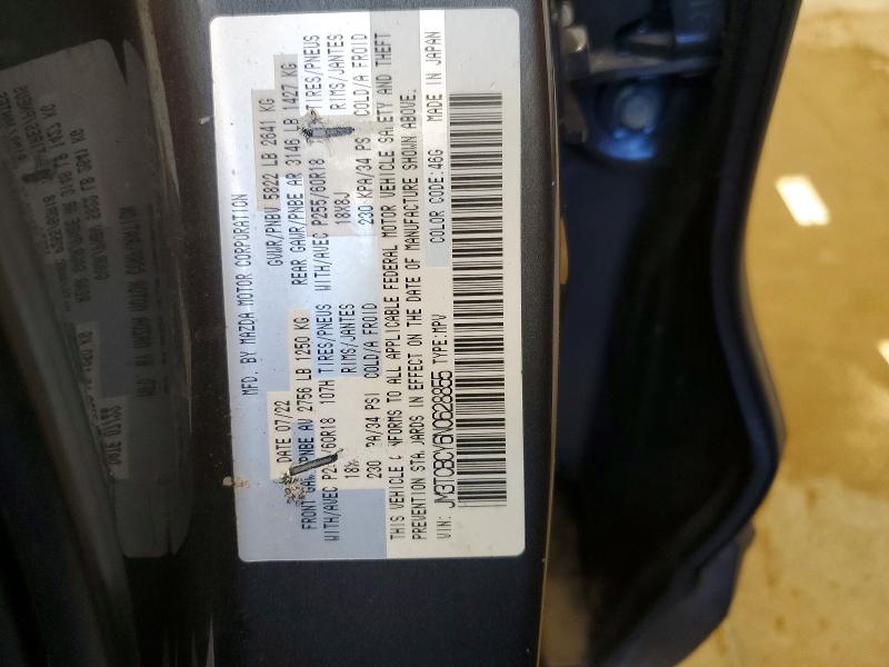 2022 Mazda Cx-9 მანქანა იყიდება აუქციონზე, vin: JM3TCBCY6N0628855, აუქციონის ნომერი: 51149916