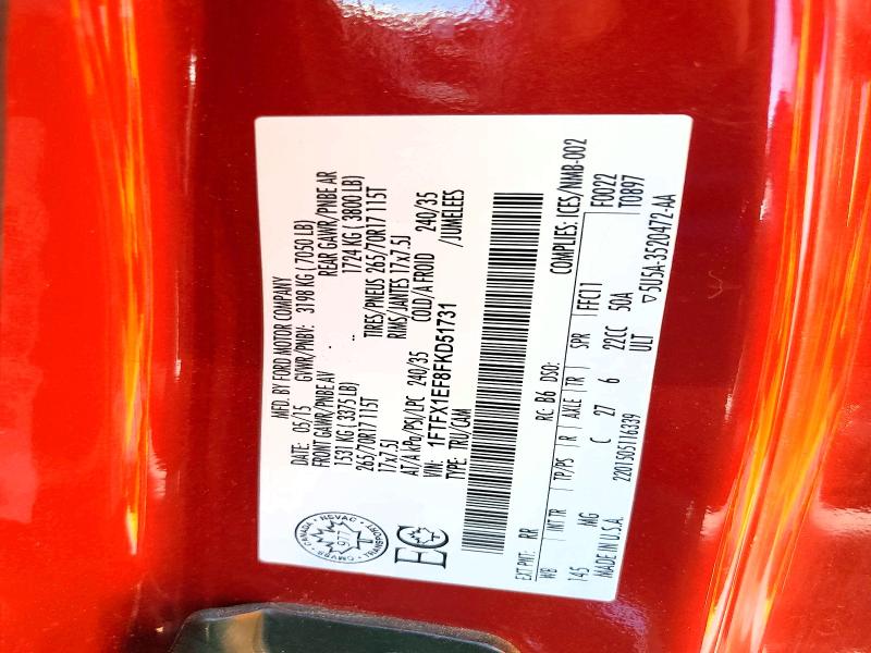 55542716 :رقم المزاد ، 1FTFX1EF8FKD51731 vin ، 2015 Ford F150 مزاد بيع