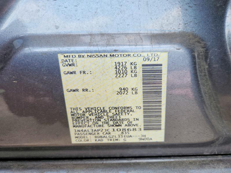 53691366 :رقم المزاد ، 1N4AL3AP2JC108683 vin ، 2018 Nissan Altima مزاد بيع