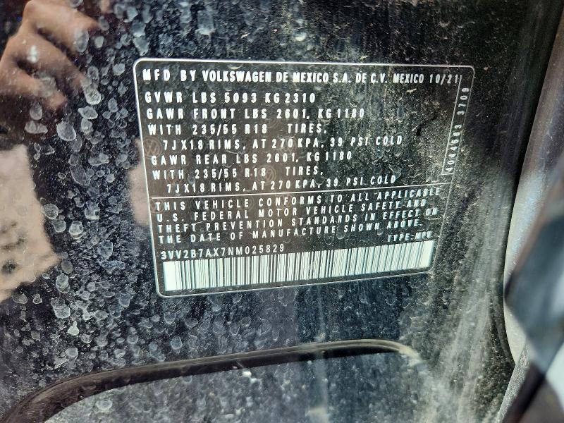 Aukcja sprzedaży 2022 Volkswagen Tiguan, vin: 3VV2B7AX7NM025829, numer aukcji: 53835106