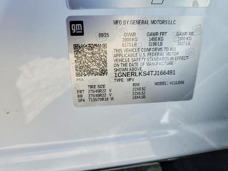 2026 Chevrolet Traverse მანქანა იყიდება აუქციონზე, vin: 1GNERLKS4TJ166491, აუქციონის ნომერი: 53632356