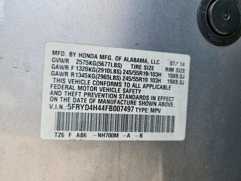 Продаж на аукціоні авто 2015 Acura Mdx, vin: 5FRYD4H44FB007497, номер лоту: 53321436