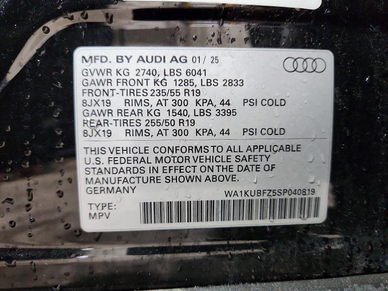 Продажа на аукционе авто 2025 Audi Q4 E-tron, vin: WA1KUBFZ5SP040819, номер лота: 54544246