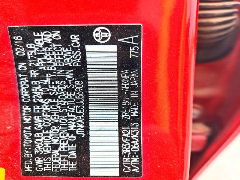 Aukcja sprzedaży 2018 Toyota Corolla Im, vin: JTNKARJE3JJ569081, numer aukcji: 52883546