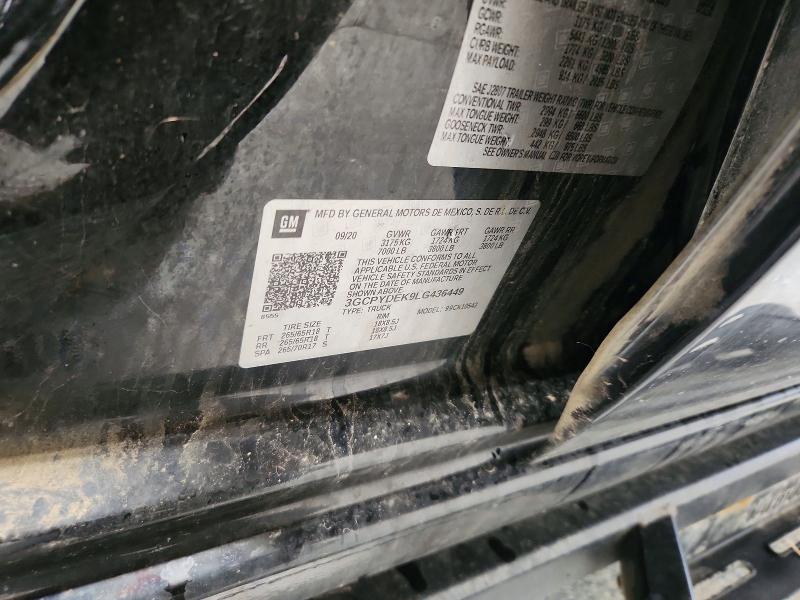 Aukcja sprzedaży 2020 Chevrolet Silverado, vin: 3GCPYDEK9LG436449, numer aukcji: 52022726