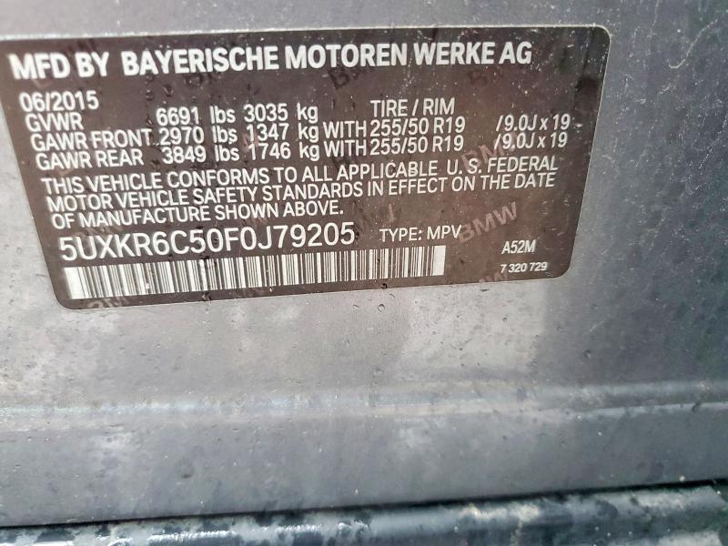 2015 Bmw X5 მანქანა იყიდება აუქციონზე, vin: 5UXKR6C50F0J79205, აუქციონის ნომერი: 54860026