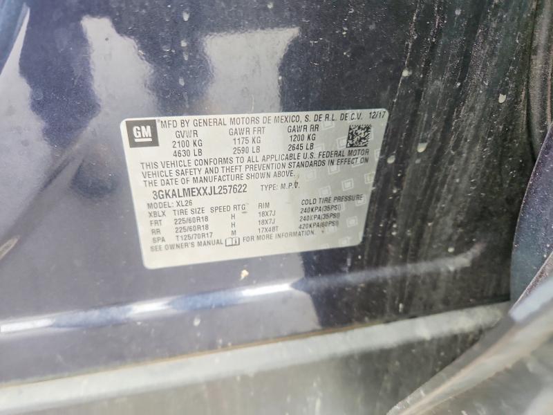 2018 Gmc Terrain მანქანა იყიდება აუქციონზე, vin: 3GKALMEXXJL257622, აუქციონის ნომერი: 54441716