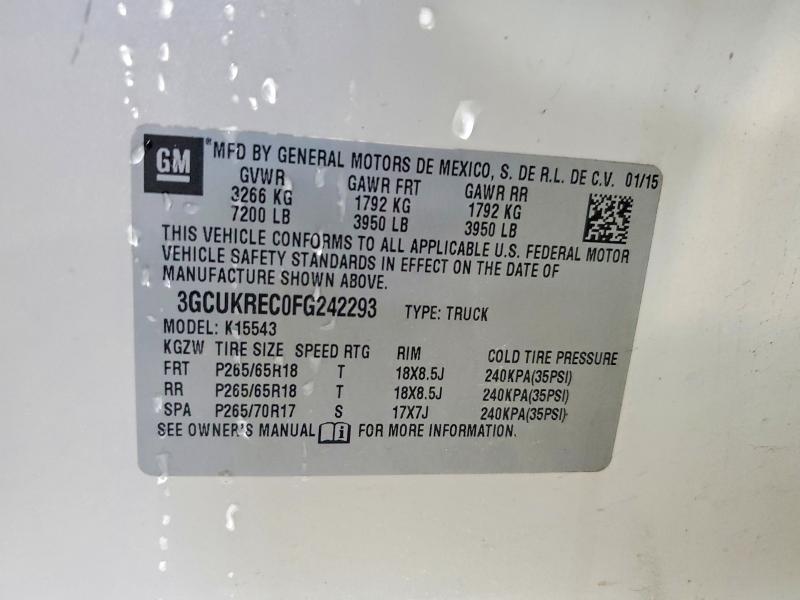 Продаж на аукціоні авто 2015 Chevrolet Silverado, vin: 3GCUKREC0FG242293, номер лоту: 54321706