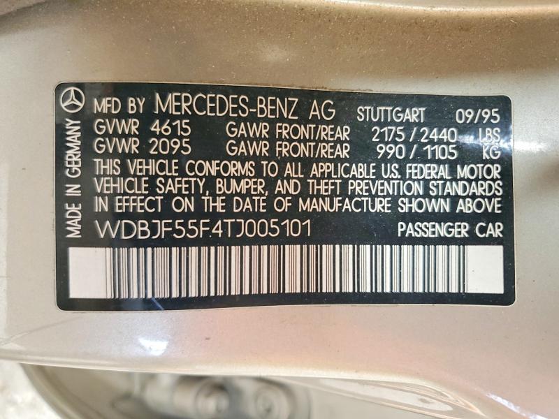 Aukcja sprzedaży 1996 Mercedes-benz E, vin: WDBJF55F4TJ005101, numer aukcji: 52558456