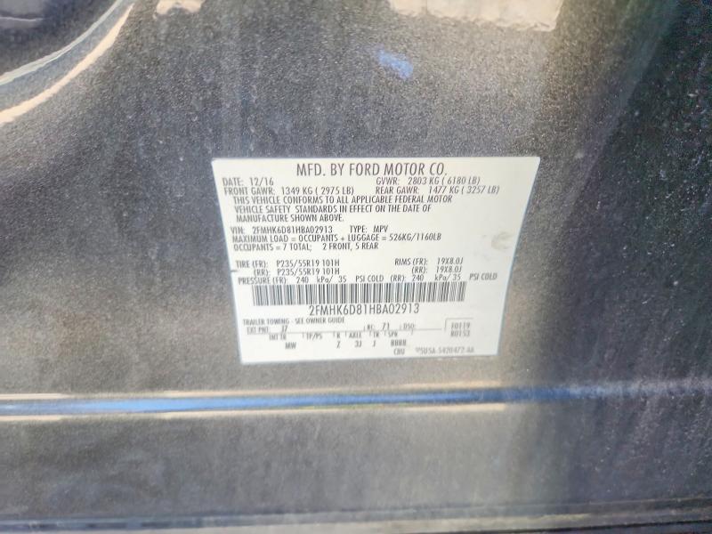 2017 Ford Flex მანქანა იყიდება აუქციონზე, vin: 2FMHK6D81HBA02913, აუქციონის ნომერი: 53577716