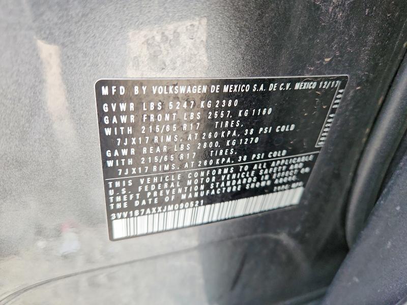 Продаж на аукціоні авто 2018 Volkswagen Tiguan, vin: 3VV1B7AXXJM090521, номер лоту: 53524246