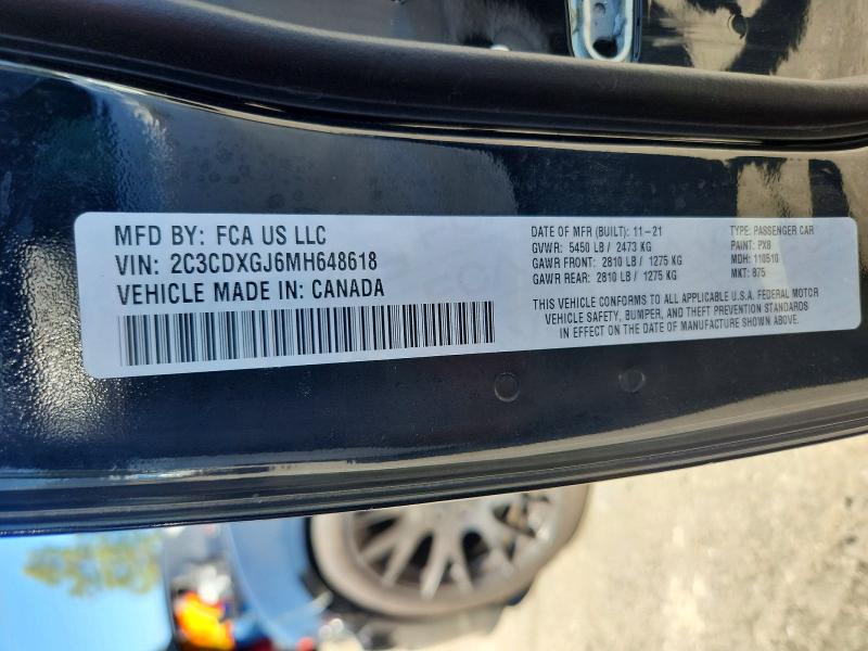 Продажа на аукционе авто 2021 Dodge Charger, vin: 2C3CDXGJ6MH648618, номер лота: 53760366