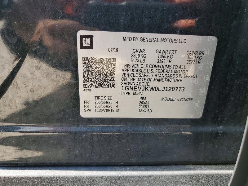 Aukcja sprzedaży 2020 Chevrolet Traverse, vin: 1GNEVJKW0LJ120773, numer aukcji: 55205656