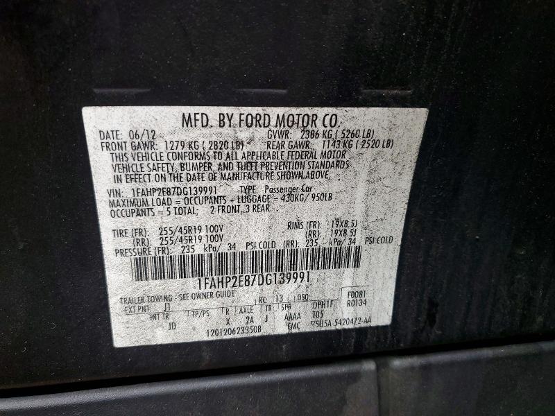 54217686 :رقم المزاد ، 1FAHP2E87DG139991 vin ، 2013 Ford Taurus مزاد بيع