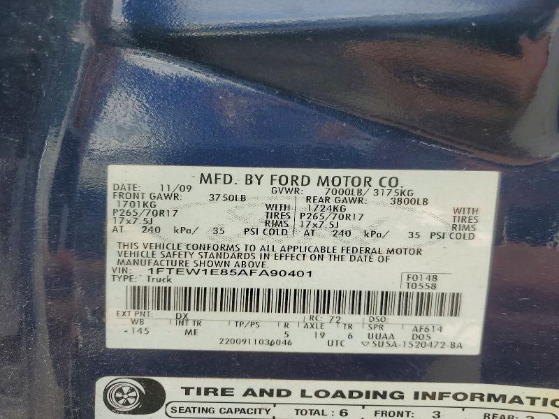 Продаж на аукціоні авто 2010 Ford F150, vin: 1FTEW1E85AFA90401, номер лоту: 52436036